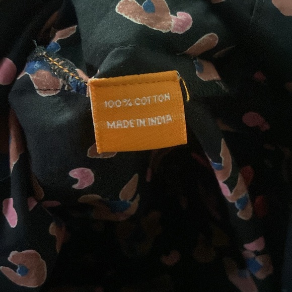 Oliphant Leopard Puff Sleeve Blouse Sz XS 100% Cotton Poplin - Picture 5 of 5